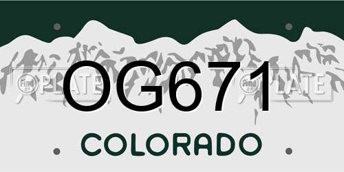 OG671 Colorado License Plate