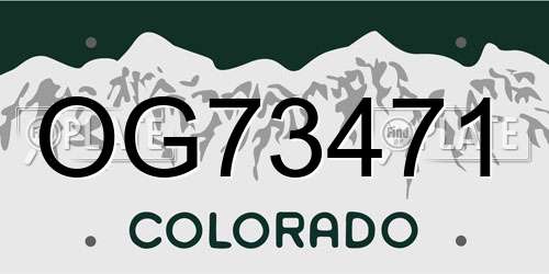 OG73471 Colorado License Plate