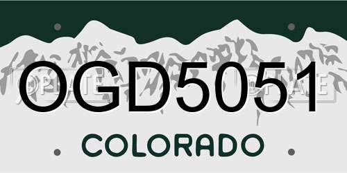 OGD5051 Colorado License Plate