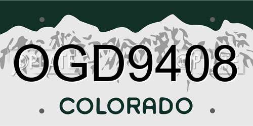 OGD9408 Colorado License Plate