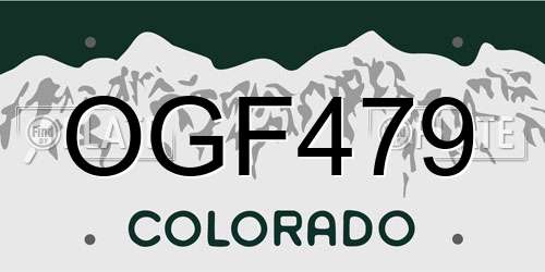 OGF479 Colorado License Plate