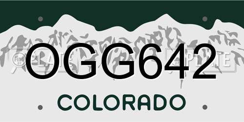 OGG642 Colorado License Plate