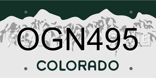 OGN495 Colorado License Plate