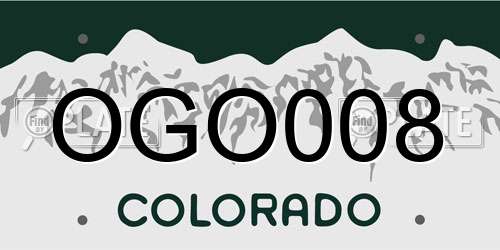 OGO008 Colorado License Plate
