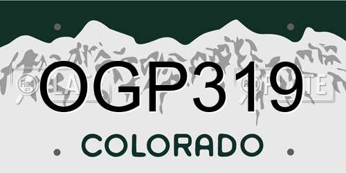 OGP319 Colorado License Plate