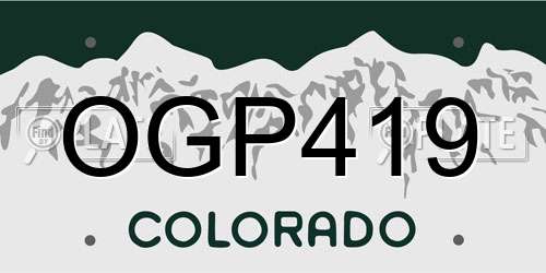 OGP419 Colorado License Plate