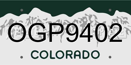 OGP9402 Colorado License Plate