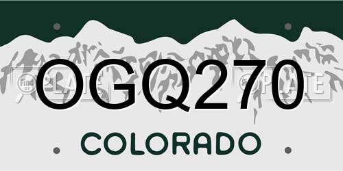 OGQ270 Colorado License Plate