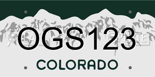 OGS123 Colorado License Plate
