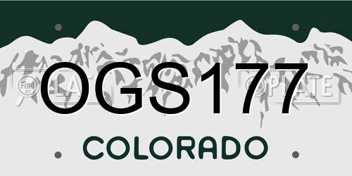 OGS177 Colorado License Plate