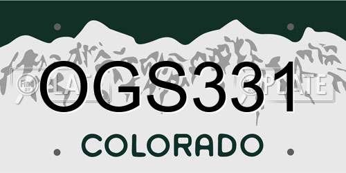 OGS331 Colorado License Plate