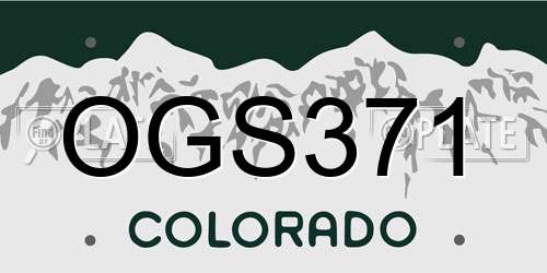 OGS371 Colorado License Plate