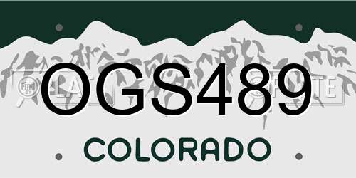 OGS489 Colorado License Plate