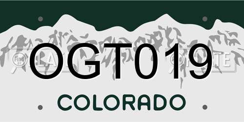 OGT019 Colorado License Plate