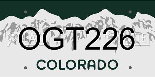 OGT226 Colorado License Plate