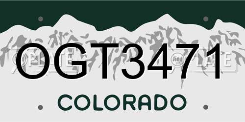 OGT3471 Colorado License Plate