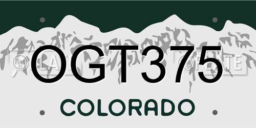 OGT375 Colorado License Plate