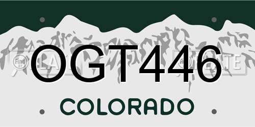 OGT446 Colorado License Plate
