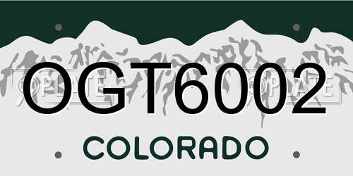 OGT6002 Colorado License Plate