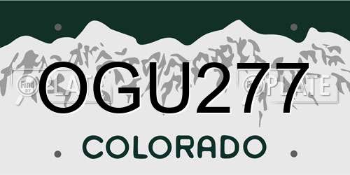 OGU277 Colorado License Plate