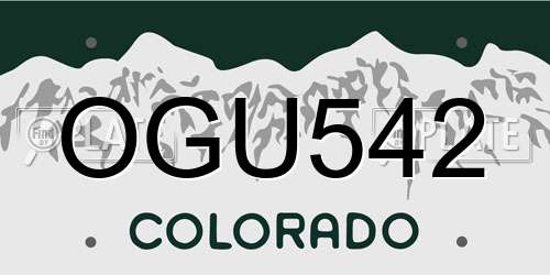 OGU542 Colorado License Plate