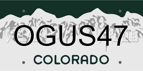 OGUS47 Colorado License Plate