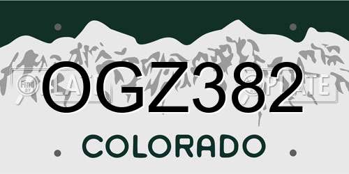 OGZ382 Colorado License Plate