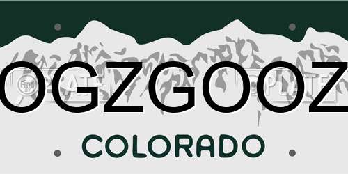 OGZGOOZ Colorado License Plate