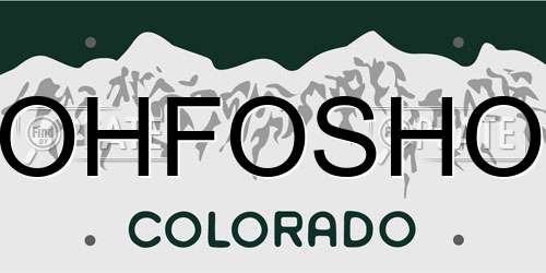 OHFOSHO Colorado License Plate