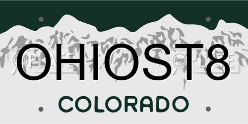 OHIOST8 Colorado License Plate