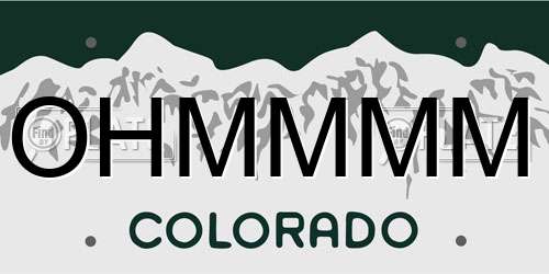 OHMMMM Colorado License Plate