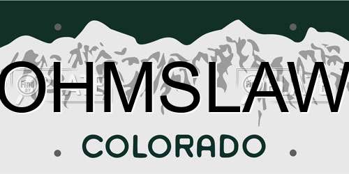 OHMSLAW Colorado License Plate