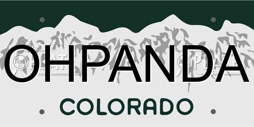 OHPANDA Colorado License Plate