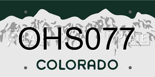 OHS077 Colorado License Plate