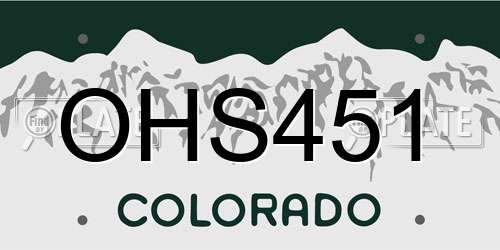 OHS451 Colorado License Plate