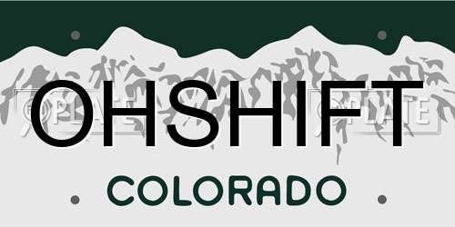 OHSHIFT Colorado License Plate