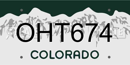 OHT674 Colorado License Plate