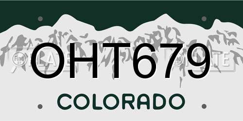 OHT679 Colorado License Plate
