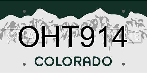 OHT914 Colorado License Plate