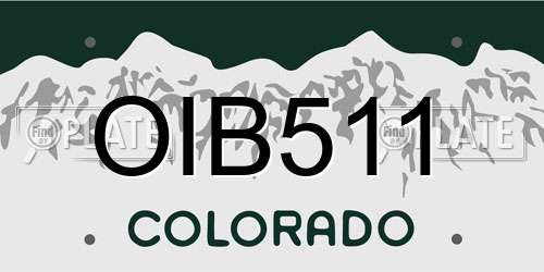 OIB511 Colorado License Plate