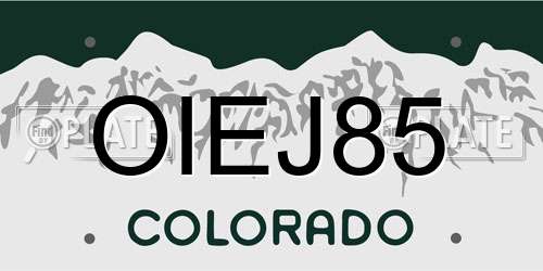 OIEJ85 Colorado License Plate
