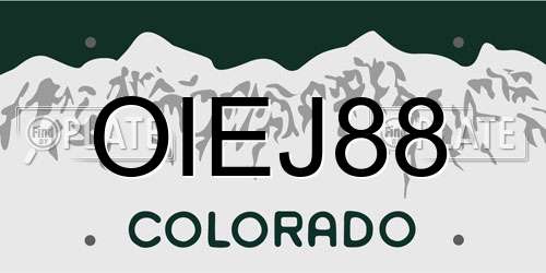 OIEJ88 Colorado License Plate