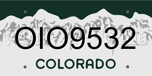 OIO9532 Colorado License Plate
