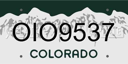 OIO9537 Colorado License Plate