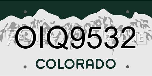 OIQ9532 Colorado License Plate