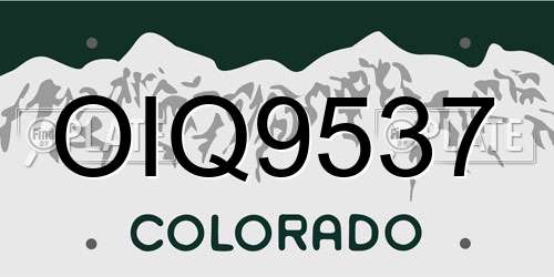 OIQ9537 Colorado License Plate