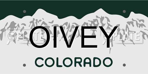 OIVEY Colorado License Plate