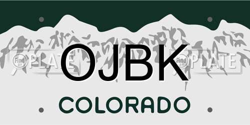 OJBK Colorado License Plate