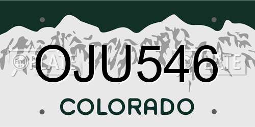 OJU546 Colorado License Plate