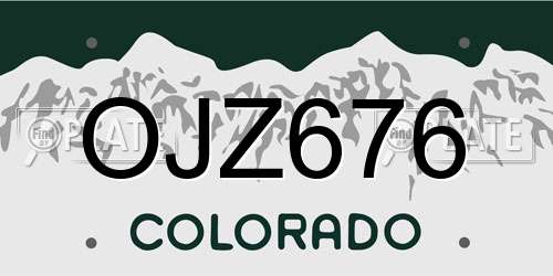 OJZ676 Colorado License Plate